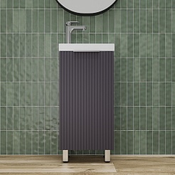 Style Line Тумба с раковиной Соло 40 графит нубук – фотография-2